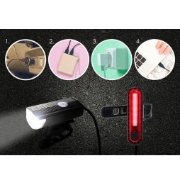 LAMPKA ROWEROWA LED ZESTAW PRZÓD TYŁ