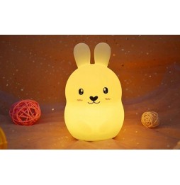 LAMPKA NOCNA DLA DZIECI KRÓLIK LED RGB + PILOT