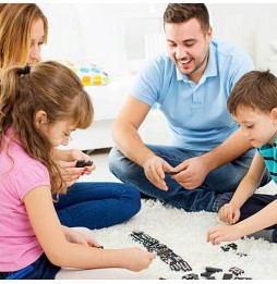 Domino Drewniane Układanka Gra Logiczna Edukacyjna dla Rodziny w Pudełku