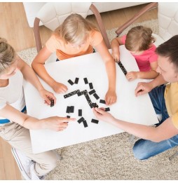 Domino Drewniane Układanka Gra Logiczna Edukacyjna dla Rodziny w Pudełku