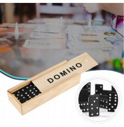Domino Drewniane Układanka Gra Logiczna Edukacyjna dla Rodziny w Pudełku