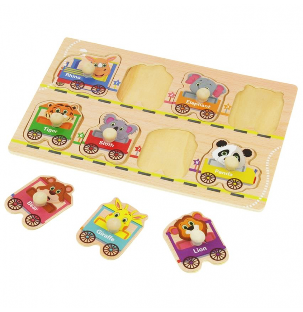 Drewniana Układanka Puzzle Zwierzęta 8 elementów