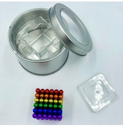 Kulki Klocki Magnetyczne 216szt 5mm Tęczowe BOX