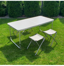 ZESTAW STÓŁ TURYSTYCZNY ROZKŁADANY OGRODOWY 4 KRZESŁA