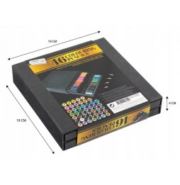 Profesjonalne Kredki Ołówkowe Zestaw 46 Elementów Etui