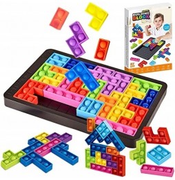 Zabawka POP IT Bąbelki TETRIS Układanka Puzzle 3w1