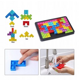 Zabawka POP IT Bąbelki TETRIS Układanka Puzzle 3w1