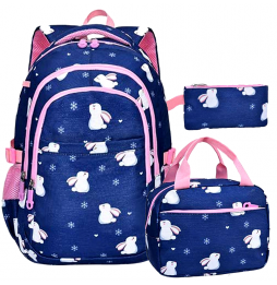 Plecak Szkolny Dziewczęcy Zestaw Torebka Saszetka 3w1