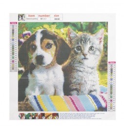 Haft Diamentowy Mozaika 5D Diamond Painting Diy - Kot i Pies