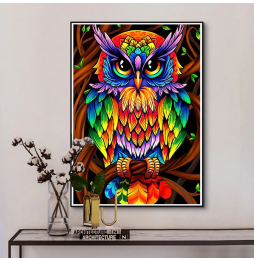 Haft Diamentowy Mozaika 5D Diamond Painting Diy - Sowa