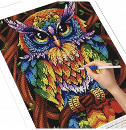 Haft Diamentowy Mozaika 5D Diamond Painting Diy - Sowa