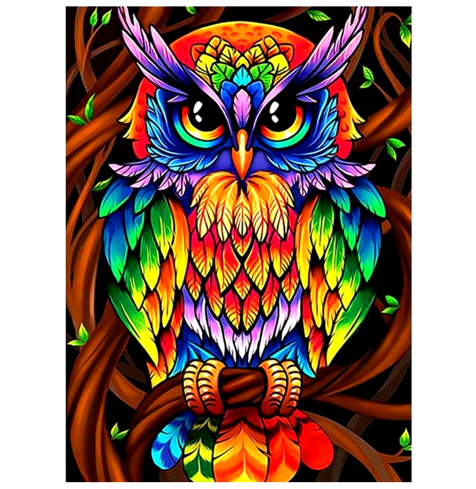 Haft Diamentowy Mozaika 5D Diamond Painting Diy - Sowa