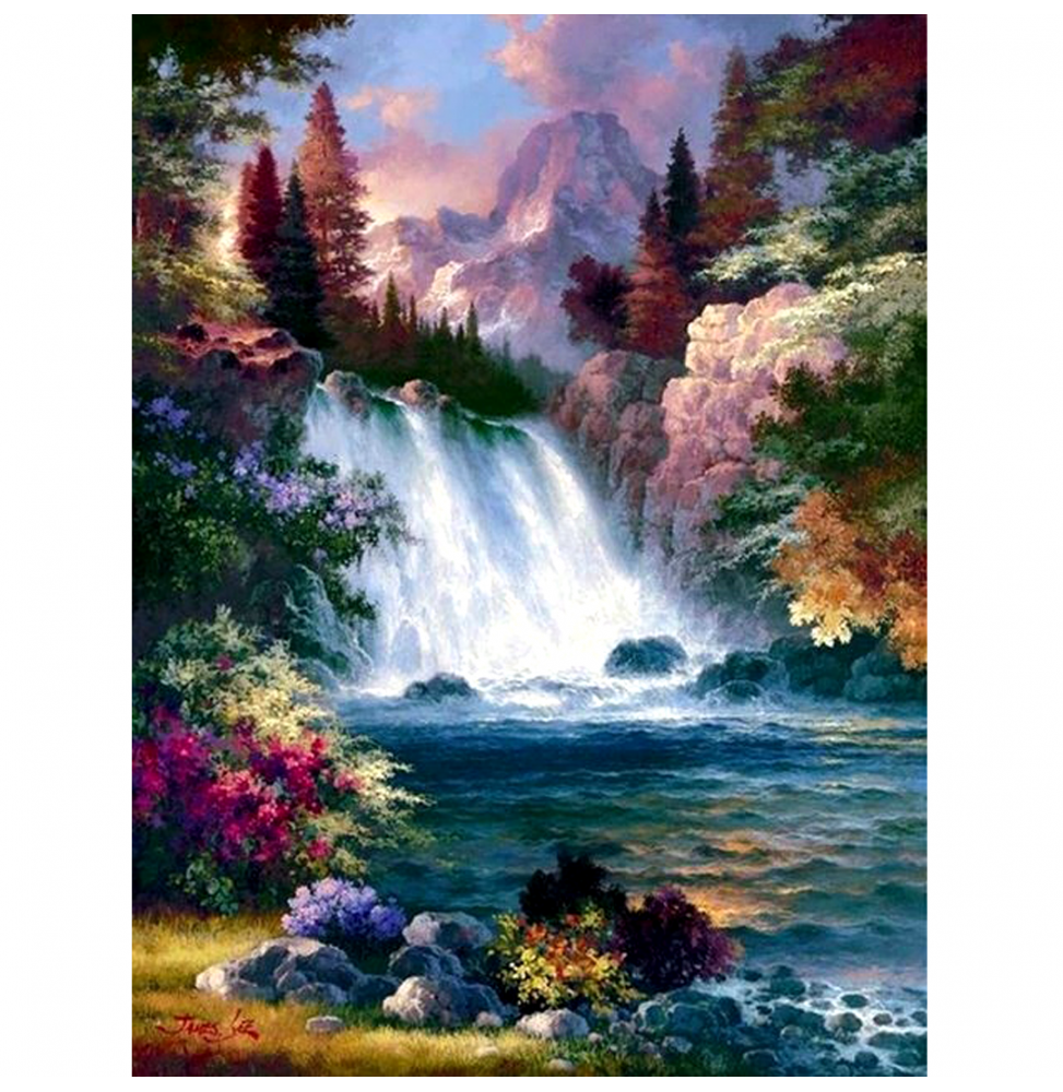 Haft Diamentowy Mozaika 5D Diamond Painting Diy - Wodospad