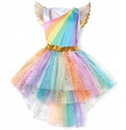 Strój Kostium UNICORN Przebranie Sukienka Skrzydła JEDNOROŻEC