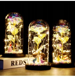 Wieczna Róża w Szkle Szklana LED Pudełko Prezent