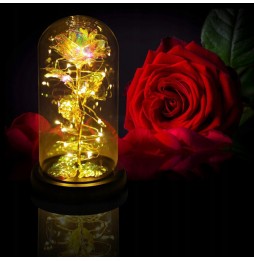 Wieczna Róża w Szkle Szklana LED Pudełko Prezent