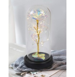 Wieczna Róża w Szkle Szklana LED Pudełko Prezent