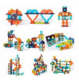 Klocki Magnetyczne Tor Kulkowy Zestaw XXL Panele 3D Kulodrom Kulki