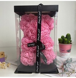 Miś z Róż Prezent na Walentynki Urodziny Rose Bear + Pudełko