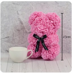 Miś z Róż Prezent na Walentynki Urodziny Rose Bear + Pudełko