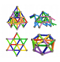 Klocki Konstrukcyjne Magnetyczne Edukacyjne Patyczki Kulki 130 el