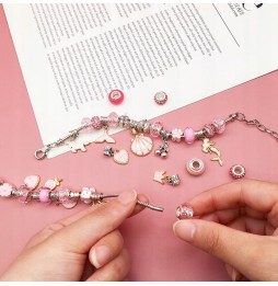 Mega Zestaw do Robienia Bransoletek Koraliki Charms Pudełko Prezent