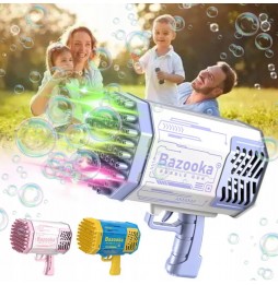 Duży Pistolet na Bańki Mydlane XXL 88 Otworów LED + Akumulator