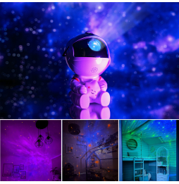 Projektor Gwiazd Lampka Nocna Astronauta 8 trybów Rzutnik Laserowy LED