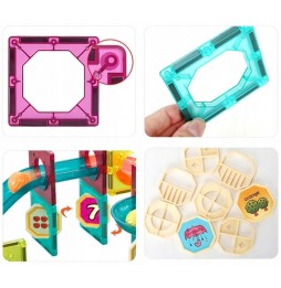 Klocki Magnetyczne Tor Kulkowy Zestaw XXL Panele 3D Kulodrom Kulki