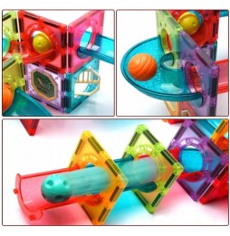 Klocki Magnetyczne Tor Kulkowy Zestaw XXL Panele 3D Kulodrom Kulki