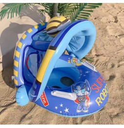 Koło Dmuchane dla Dzieci Materac Ponton z Daszkiem Fotelik dla Niemowląt