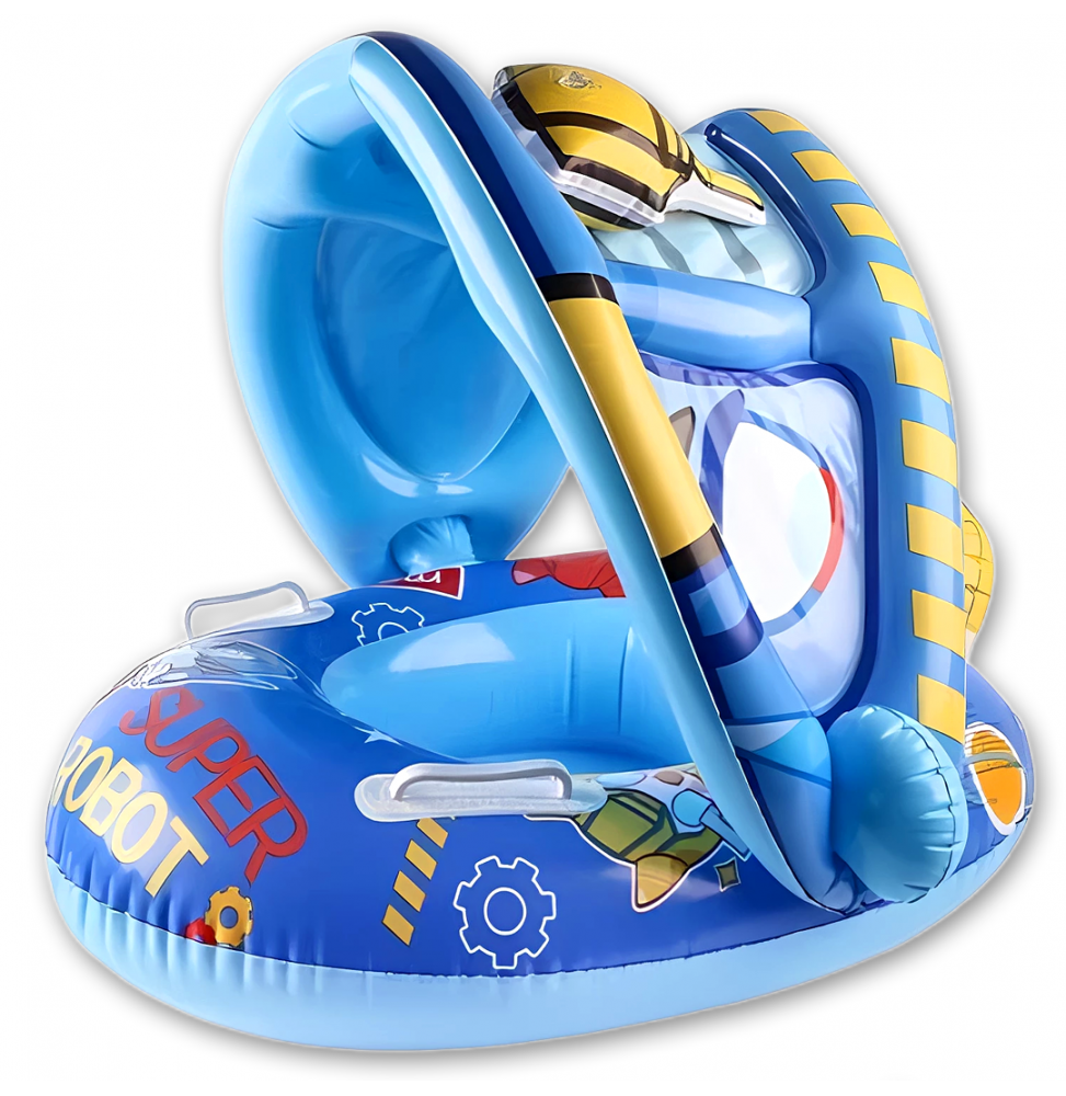 Koło Dmuchane dla Dzieci Materac Ponton z Daszkiem Fotelik dla Niemowląt