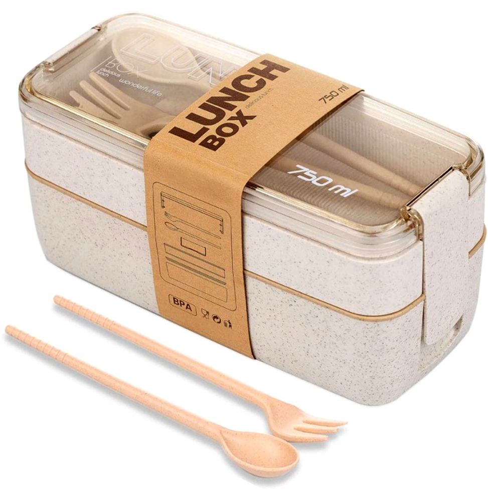 Śniadaniówka Lunchbox Pojemnik na Śniadanie Jedzenie 750ml + Sztućce