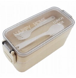 Śniadaniówka Lunchbox Pojemnik na Śniadanie Jedzenie 750ml + Sztućce