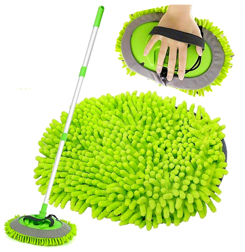 Szczotka Mop Teleskopowa do Mycia Samochodu Okien Dachu Regulowana 52-100cm 180°