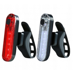 Lampka Rowerowa LED Przód Tył USB Wodoodporna IPX4 100m 3 Tryby Świecenia + Uchwyt